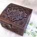 Large jewelry box, Lock wooden box, Personalized ring box, Wood carving, Tarot box, Jewelry organizer, Lock wood box, Black jewellery Box B2