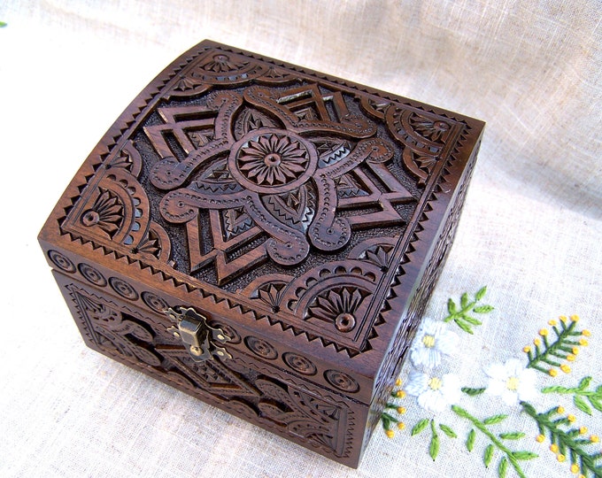 Large Jewelry Box Lock Wooden Box Personalized Ring Box | Etsy