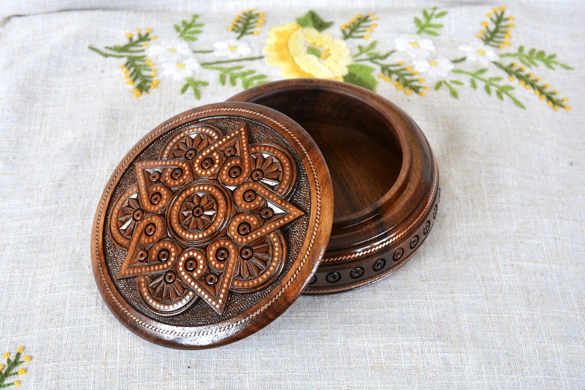 Jewelry box Wooden box Ring box Carved wood box Wedding Etsy