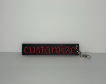 Custom 3D Printed Name Keychain Personalized Modern Key Tag