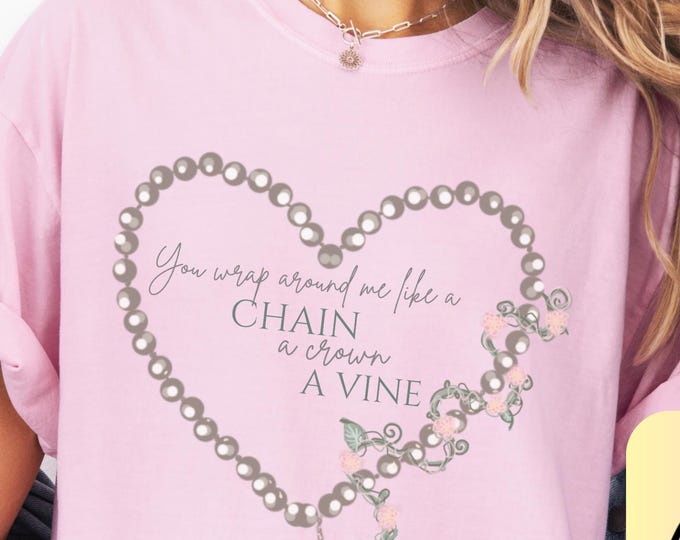 Featured listing image: Chain, Crown & Vine Shirt | Hand-Drawn Heart Tee