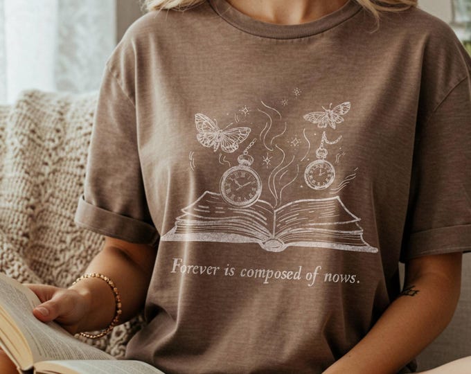 Featured listing image: Dark Academia Bookish Tee, Emily Dickinson Quote Shirt, Literary Sweatshirt, Cozy Reader Gift, Book Lover Shirt