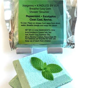 Vaporizador de ducha de menta y eucalipto: aromaterapia vigorizante y energizante para aliviar la sinusitis. De larga duración. ¡Envuelto individualmente!