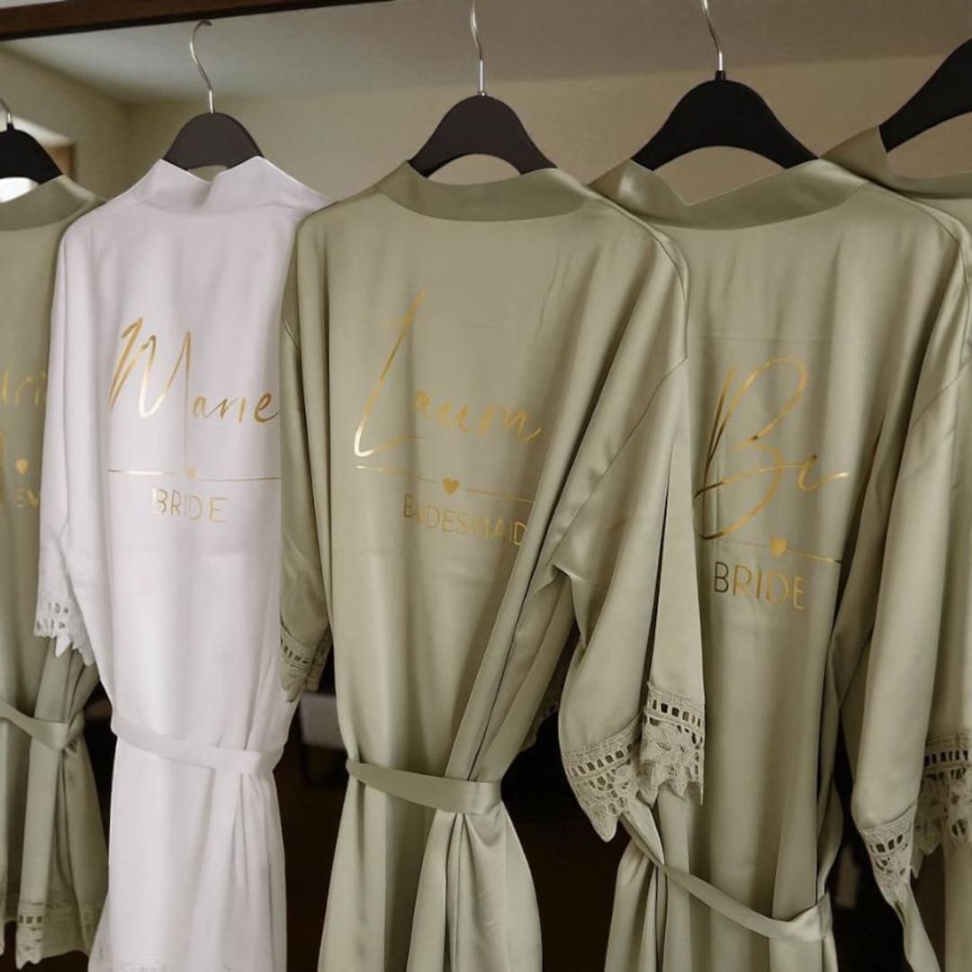 Personalised Prom Robe Personalised Satin Robe , Wedding Gifts , Custom Matching Bridal Party ...
