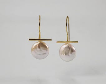 Gold Plated Majorica Pearl Drop Earrings