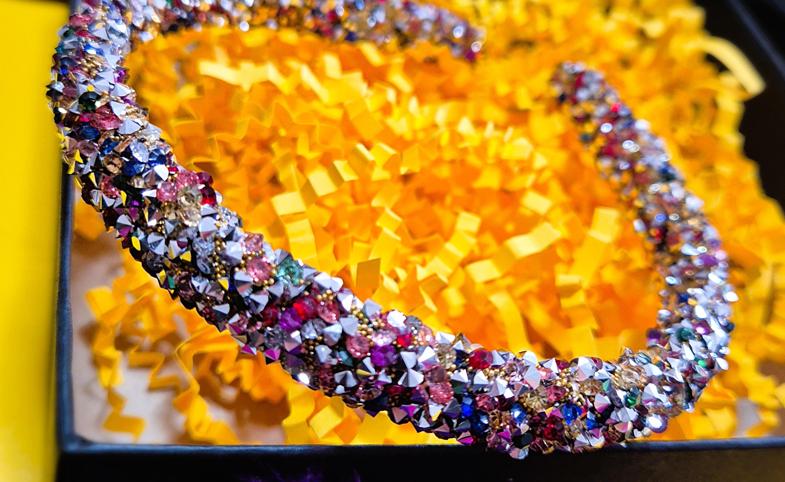Brand new with tags. Handmade sparkling crystal headband, made to order Sparkling Crystal Thin Headband | Multicolor & Silver  main image 2