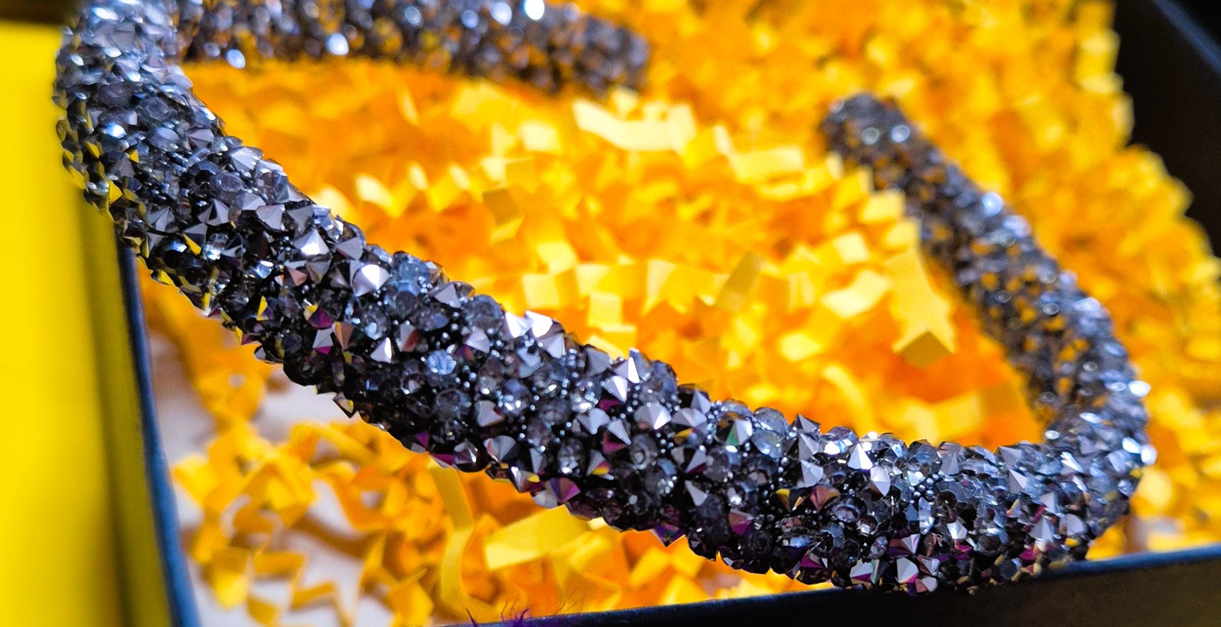 Sparkling Crystal Thin Headband | Multicolor & Silver 