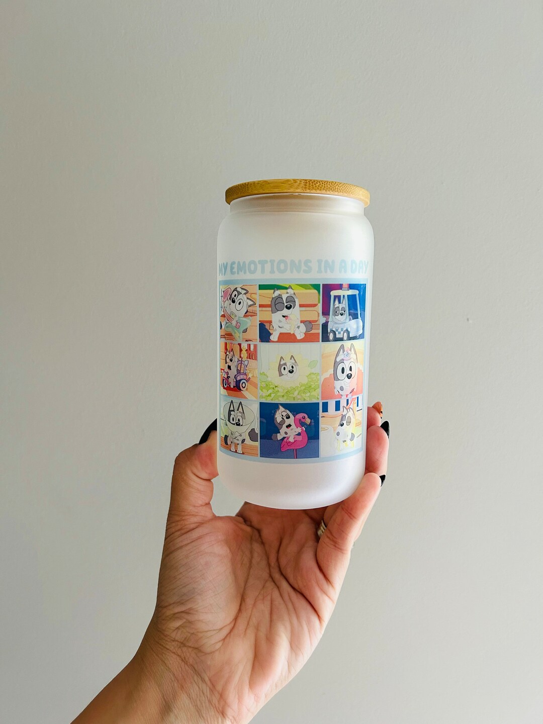 Muffins Emotion Glass Cup Muffin Cup Bluey Cup Birthday Etsy