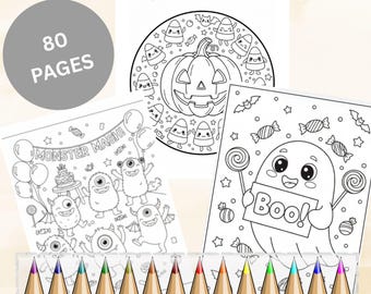 80 Halloween Coloring Pages for Kids: Spooky Fun (PDF Download)