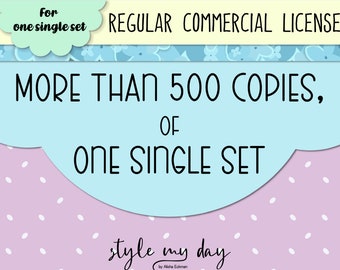 Clipart Commercial License, Sublimation Commercial Use License - for more than 500 Copies of designs for ONE Single Set