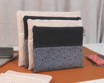Patrón de costura en PDF para funda de tablet y portátil / Estuche organizador de dispositivos electrónicos con doble cremallera (6 tamaños)