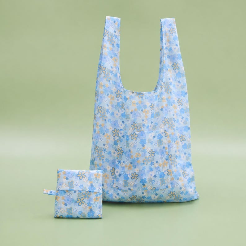 Foldable Tote Bag PDF Sewing Pattern | Reusable Shopping Bag (3 Sizes ...
