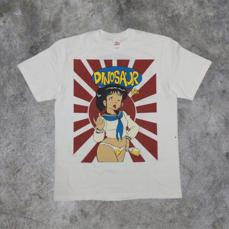レアDinosaur Jr. 1991年製ヴィンテージツアーTシャツ 白色 レアDinosaur Jr. 1991年製ヴィンテージツアーTシャツ 白色 Dinosaur