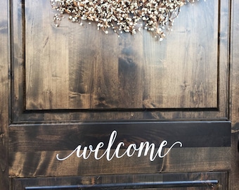 Welcome Decal - Welcome Door Decal - Farmhouse Decor - Farmhouse Decal - Porch Decor - Rustic Decor - Country Cottage Decor - Entryway Decor