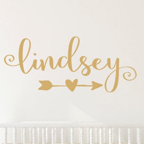 Gold Room Wall Name Decal Nursery Monogram Wall Decal Wall Etsy