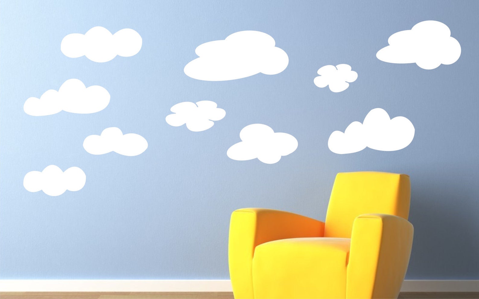 Cloud Wall Decals Fluffy Clouds Kids Wall Decals Vinyl Etsy
