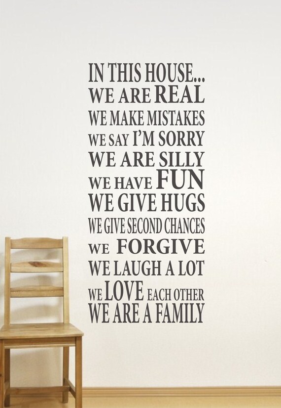 In Diesem Haus Home Decor Familie Wandtattoo Wir Sind Etsy