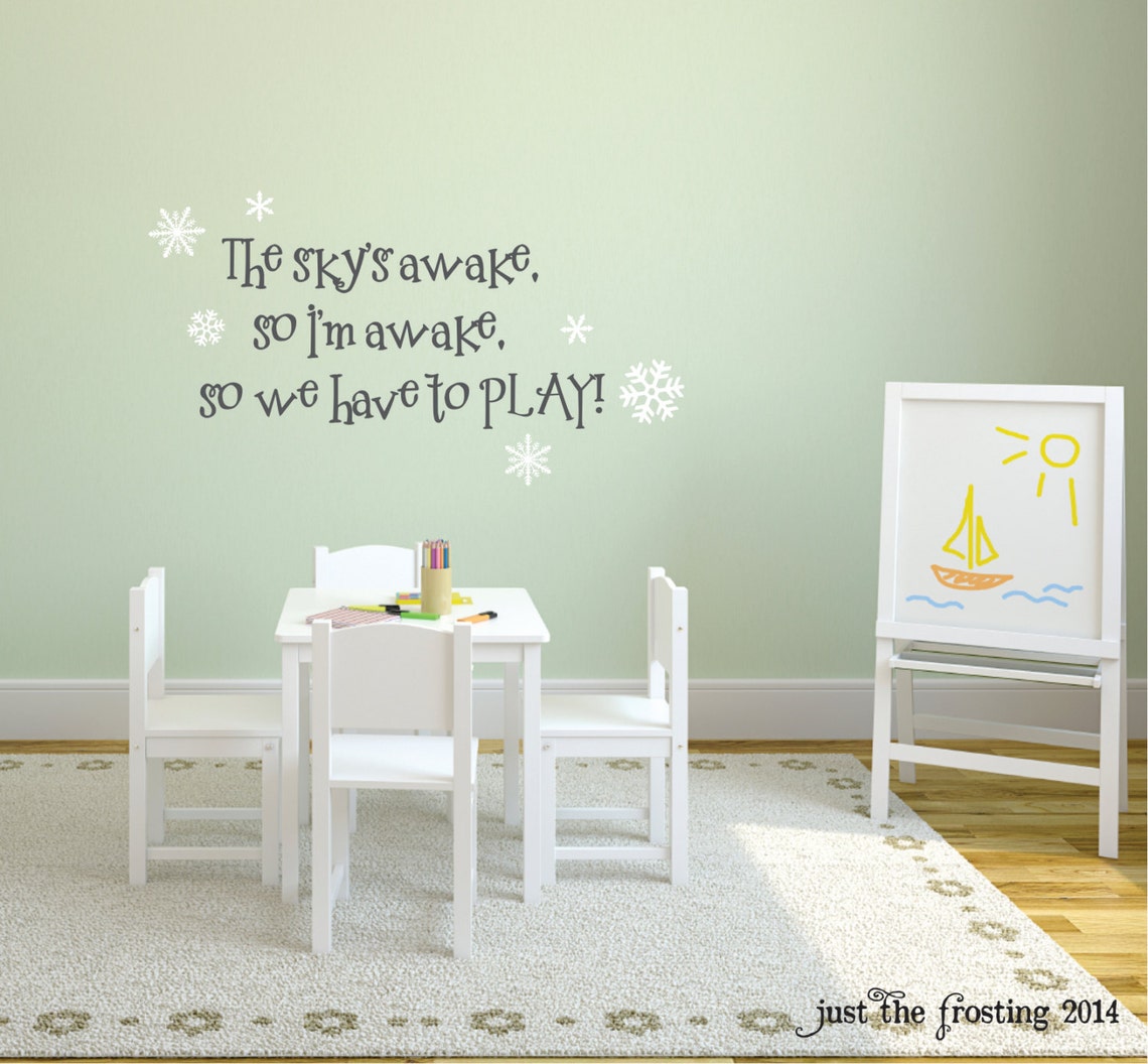Frozen Wall Decal The Sky's Awake So Let's Play Etsy
