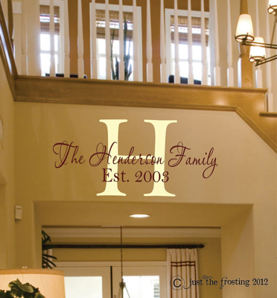 Family Wall Vinyl Decals Personalized Family Name Decal Family Etsy