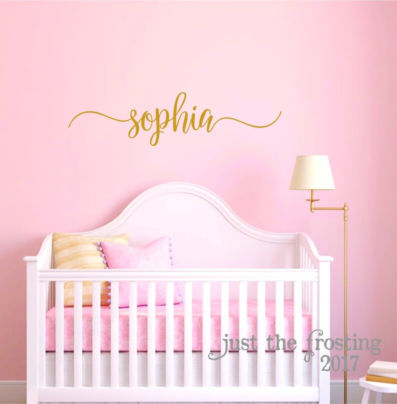 Name Wall Decal Girl Nursery Decal Name Lettering Etsy