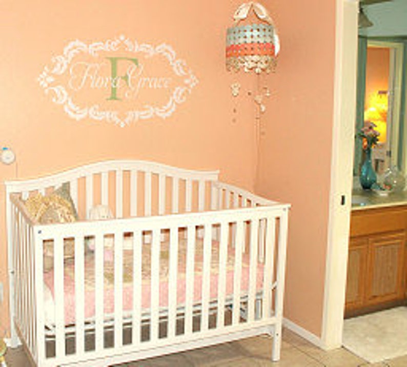 Childrens Decor Baby Nursery Wall Decal personalized Monogram Etsy