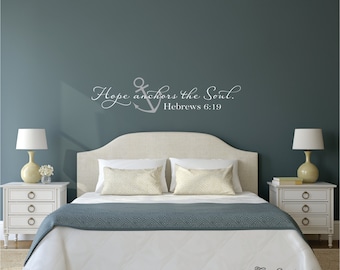 Hope Anchors The Soul Wall Decal- Hebrews 6:19 Vinyl Wall Decal - Scripture Vinyl Letteringl- Bedroom Anchor Wall Decal- Wedding Decal Gift