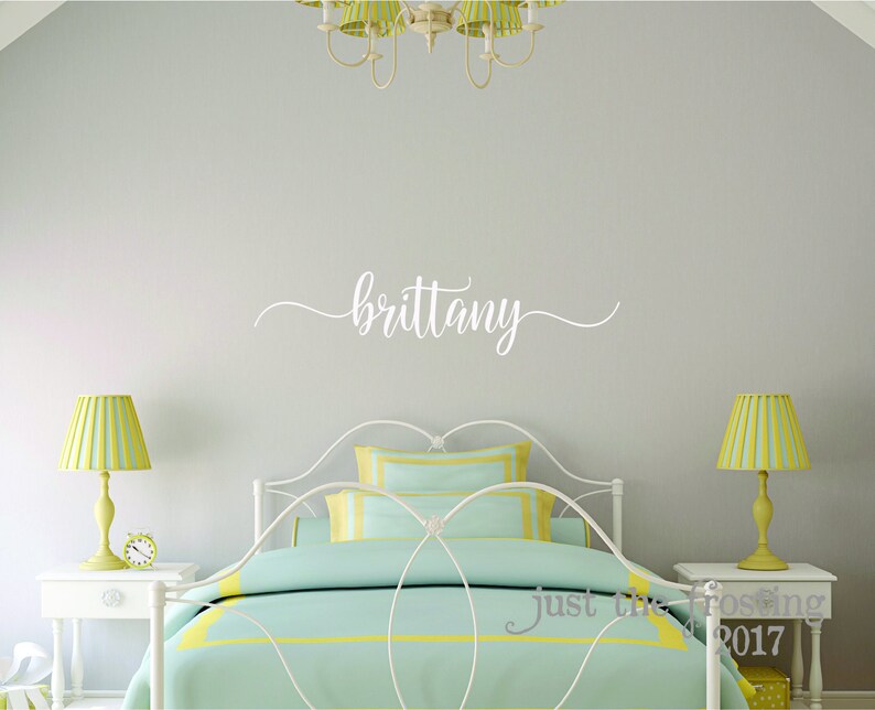 Name Wall Decal Girl Nursery Decal Name Lettering Etsy