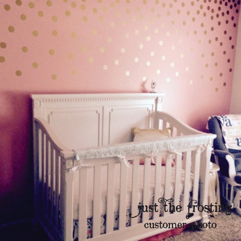 105 Polka Dot Vinyl Wall Decals Gold Wall Decals Polka Dots Etsy