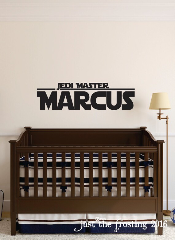 Jedi Master Star Wars Wall Decal Boys Room Star Wars Name Etsy