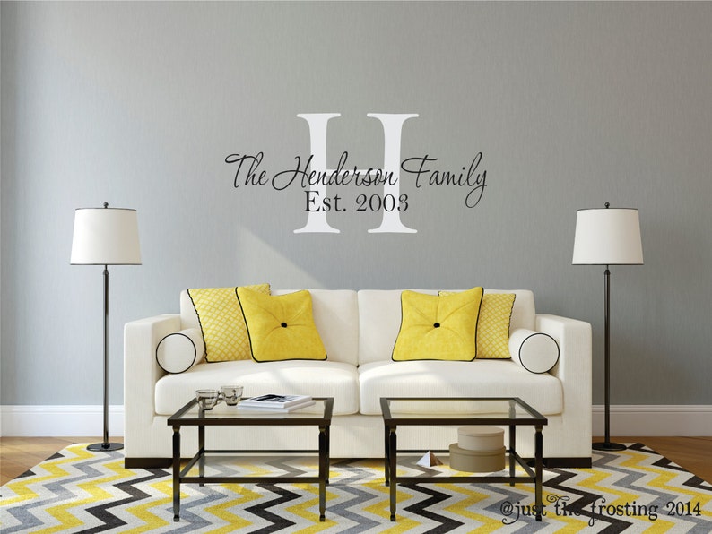Vinyl Wall Decals Personalized Family Name Vinyl Lettering Etsy
