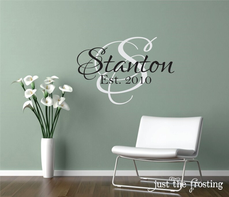Wedding Vinyl Wall Decals Personalized Family Name Family Etsy