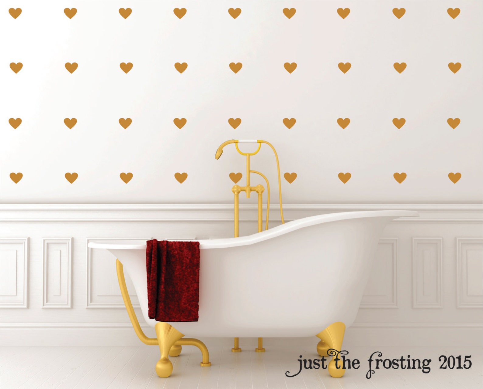 Gold Heart Wall Decals Set Gold Decals Heart Decals Etsy