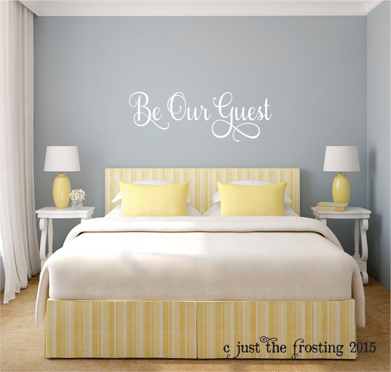 Be Our Guest Wall Decal Guest Bedroom Wall Decal Welcoming Be Our Guest Vinyl Wall Lettering Art