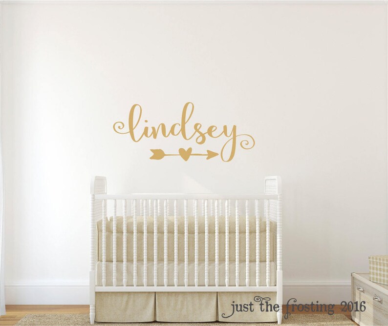 Gold Decor Gold Wall Decal Wall Decal Nursery Monogram Etsy