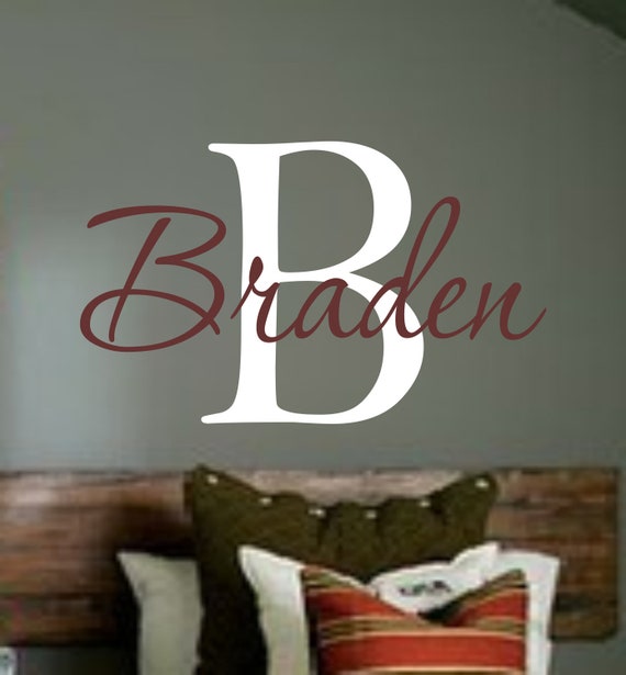 Personalized Monogram Kids Wall Decals Boys Wall Decal Name Etsy