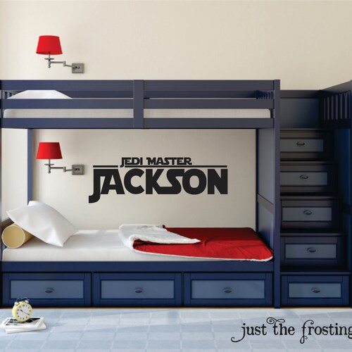 Star Wars Decor Name Decal Star Wars Wall Decal Boys Room Etsy