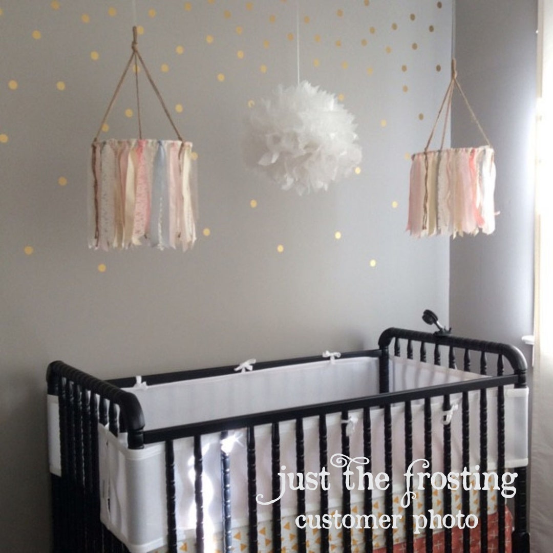 Gold Vinyl Decals Polka Dots Wall Decor Set of 105 Confetti Etsy
