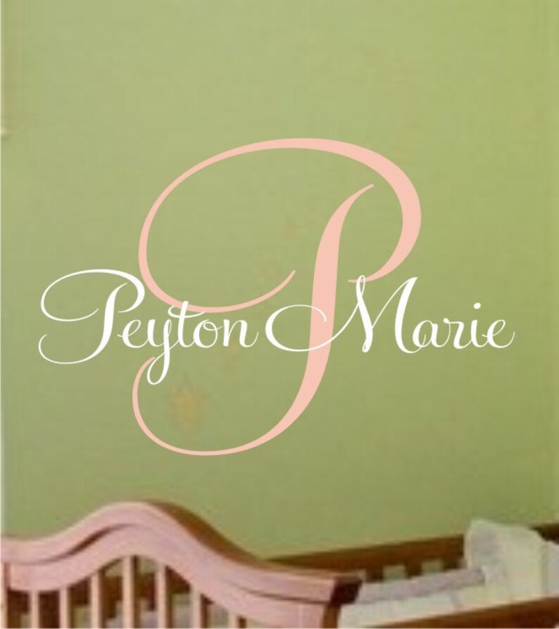Childrens Wall Decal Baby Nursery Personalized Vinyl Monogram Etsy