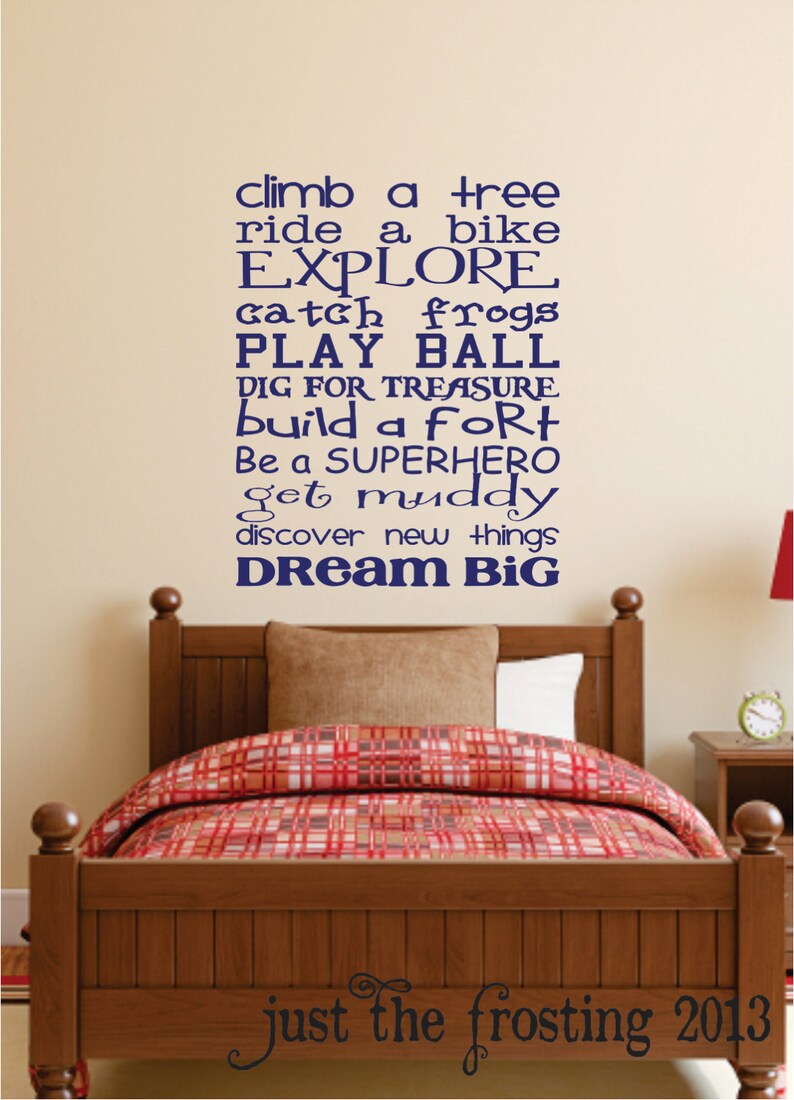 Boys Bedroom Wall Vinyl Decal Childrens Playroom Wall Art Etsy