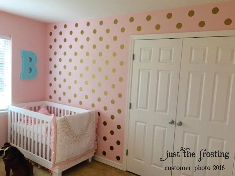 Polka Dot Wall Vinyl Decals Gold Wall Decal Gold Dot Etsy