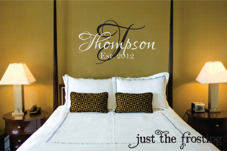 Wedding Vinyl Wall Decals Personalized Family Name Family Etsy