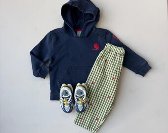 Carhartt Kids Hoodie Navy Blue Red Logo | Toddler Streetwear Hoodie | Size 1.5-2 years