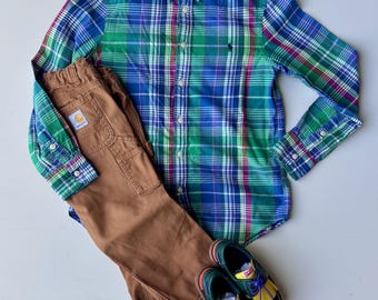 Preppy Ralph Lauren Shirt | Size 86–92 (18–24 Months) | Vintage Plaid Button-Down