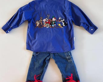 Vintage Looney Tunes Kinder Overhemd | 90s Cartoon Shirt size 2-3 years