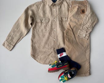 Vintage Polo Ralph Lauren Kids Shirt Beige | Classic Button Up | Size 2-3 years