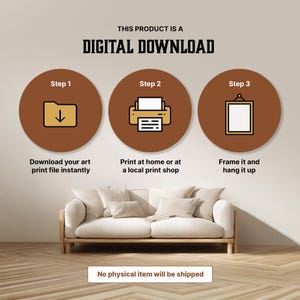 Digital download instructions for printable wall art