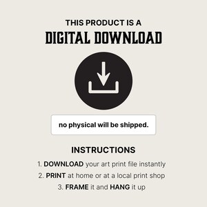 Digital download instructions for printable wall art