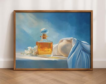 Anointing Oil Jar Christian Wall Art, Rustic Oil Painting Print, Faith Decor, Scripture Art, Religious Gift, Digital Download