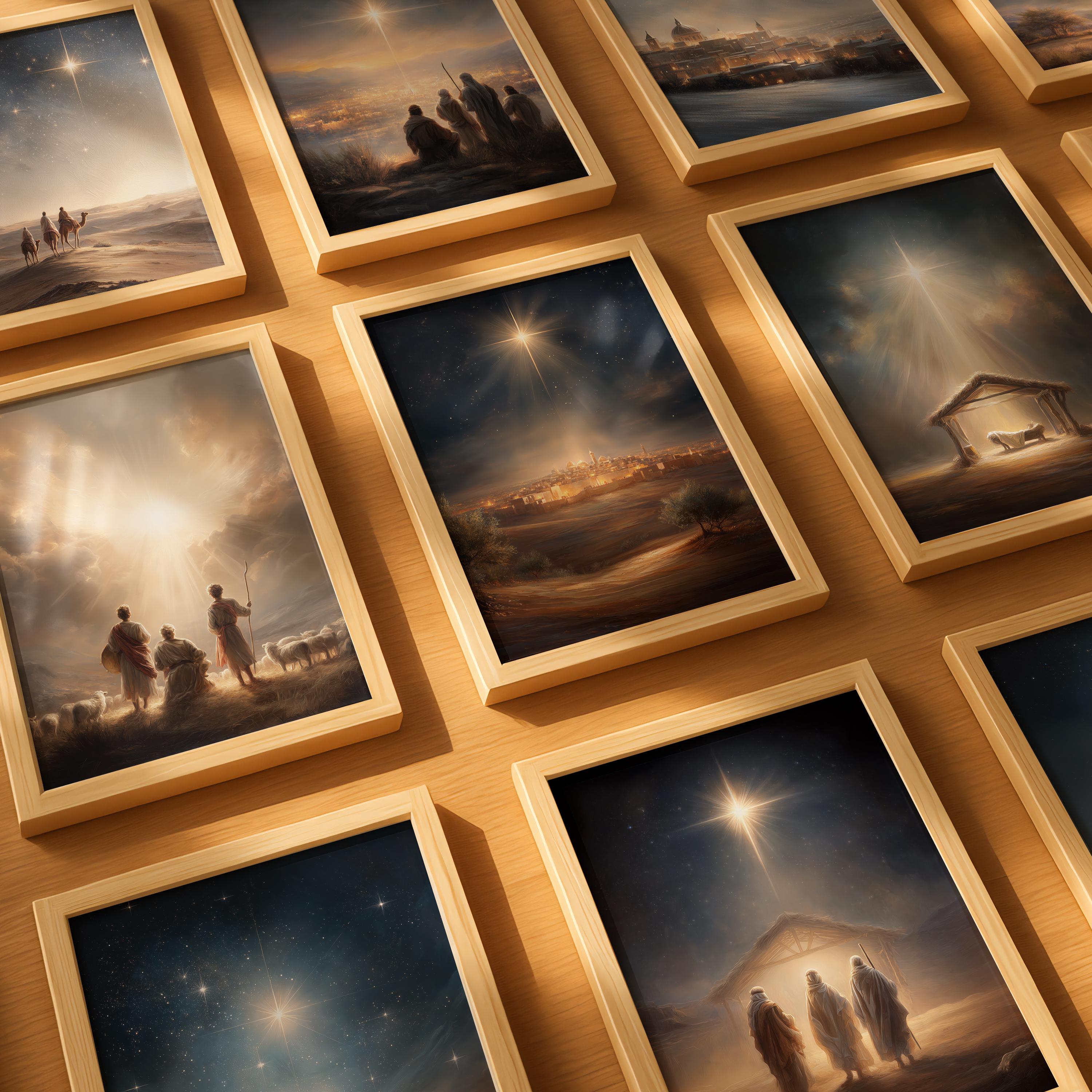 Christmas Gallery Wall Set of 8 – Nativity Scene Prints, Christian ...
