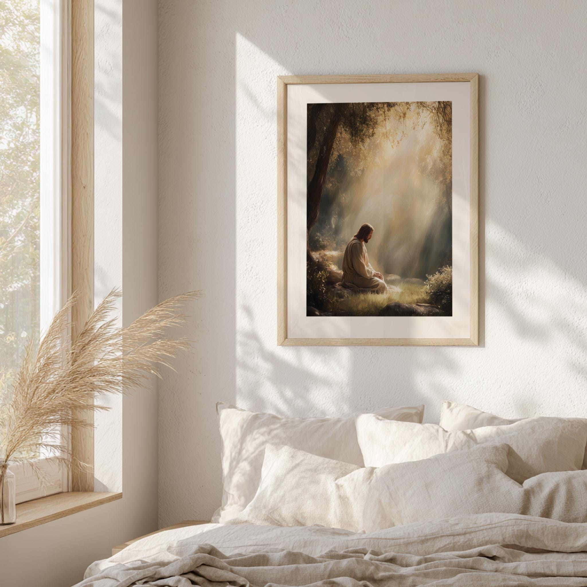 Jesus Praying in the Garden of Gethsemane, Spiritual Christian Wall Art ...
